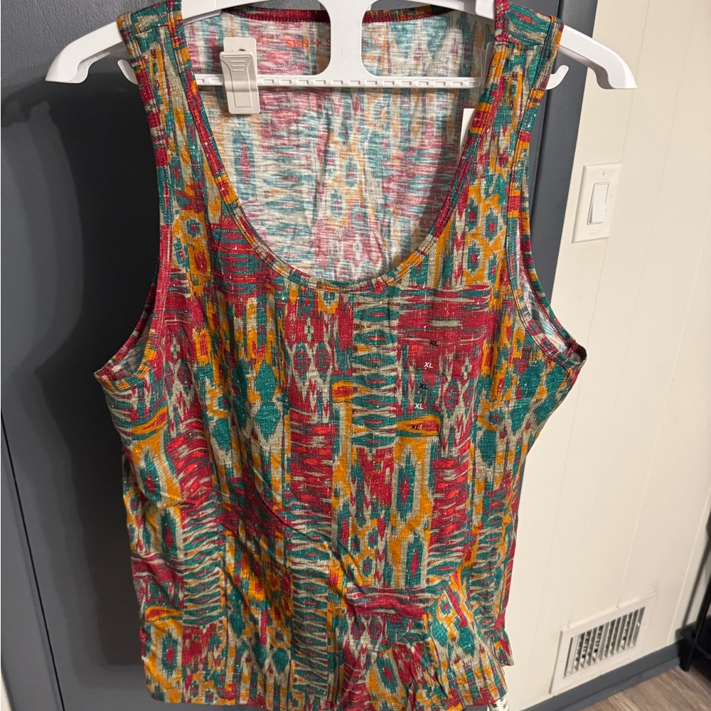 Men’s Sun & Stone Aztec Sleeveless Top NWT XL